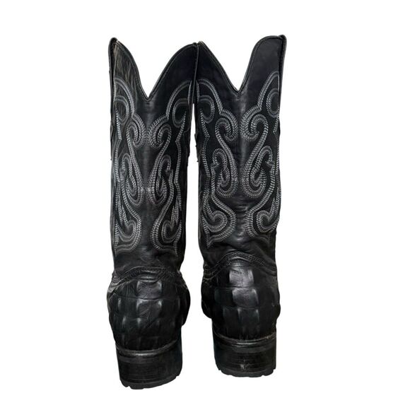 El Presidente Gold Cowboy Professional Black Crocodile Motorcycle Boot Men 13 main image 9